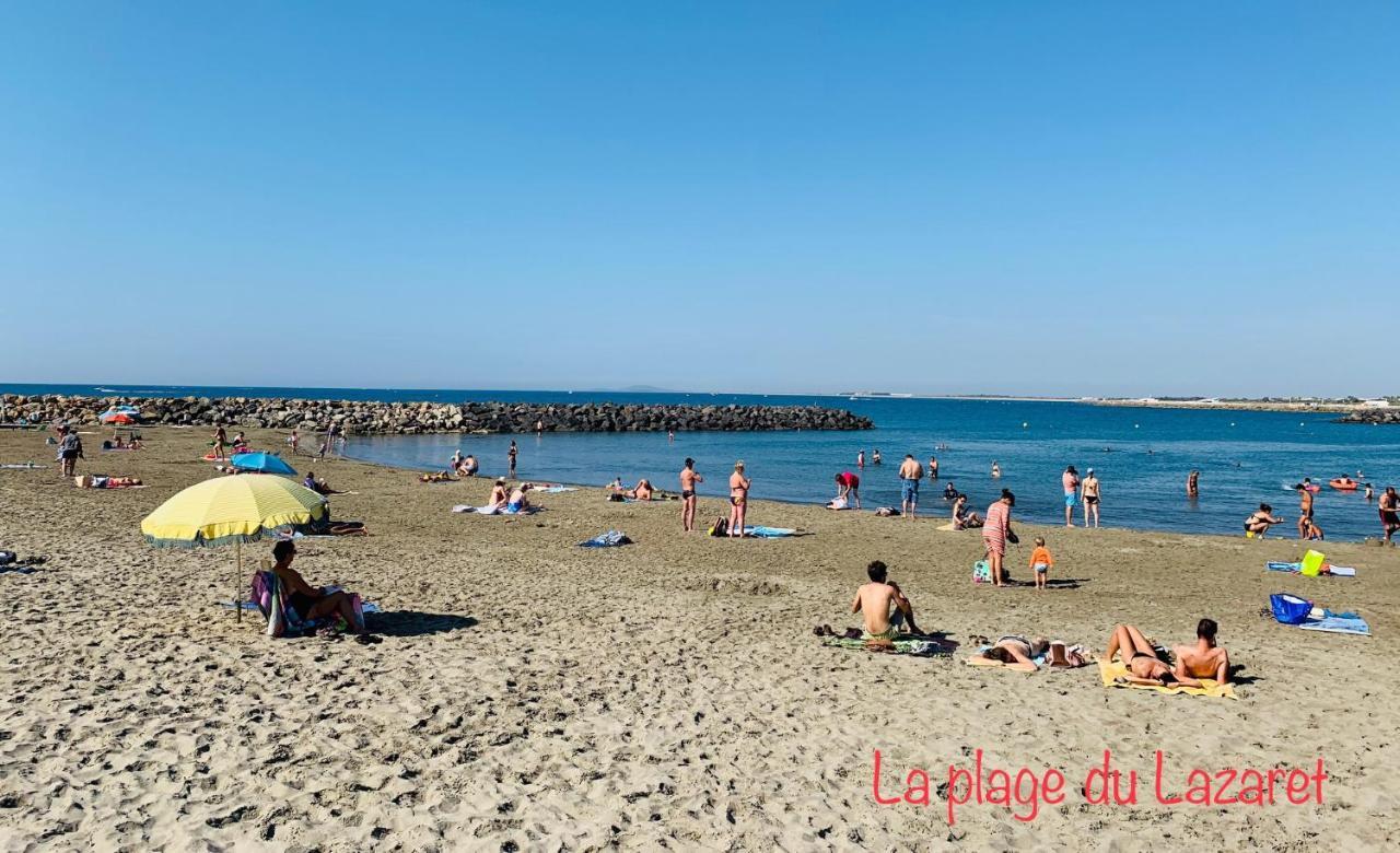 Amarine Joli T3 Centre Ville Terrasse Parking Et Velos Sete Luaran gambar